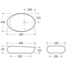 Beitz & Walz AqvaCeramica Aufsatzbecken 690 x 435 mm weiß