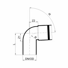 PoloPlast POLO KAL XS Bogen DN 50, 87,5 Grad