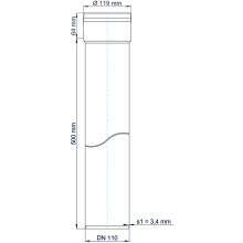 PoloPlast POLO KAL XS Rohr DN 110, 500mm