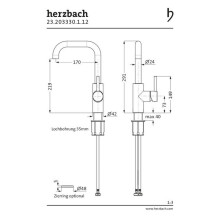 Herzbach DEEP BLACK Einhebel-Waschtisch-Armatur M-SIZE