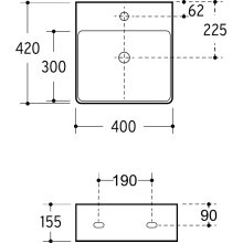 Beitz & Walz AqvaCeramica Aufsatzbecken "SlimRim" 423 x 405 mm weiß