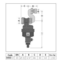 Caleffi 5452 DIRTMAGSLIM® - Schlammabscheider mit Magnet VAILLANT Version