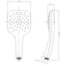 Beitz & Walz AQUVASHOWER Handbrause 1-strahlig weiß / chrom