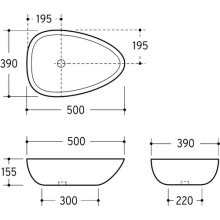 Beitz & Walz AqvaCeramica Aufsatzbecken 500 x 390 mm weiß