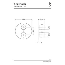 Herzbach DEEP BLACK Unterputz Thermostat round für 2 Verbraucher