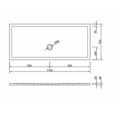 Schröder Rechteckduschwanne Flat New E 170x75x2,5 cm weiß