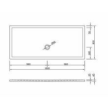 Schröder Rechteckduschwanne Flat New E 180x80x2,5 weiß