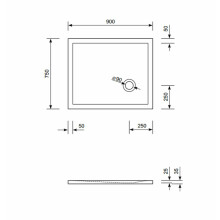 Schröder Rechteck Duschwanne Flat Corner E 90x75x2 cm