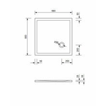 Schröder Viereck Duschwanne Flat Corner E 90x90x2,5 cm