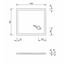 Schröder Rechteck Duschwanne Flat Corner E 100x90x3 cm