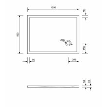 Schröder Rechteck Duschwanne Flat Corner E 120x90x3 cm