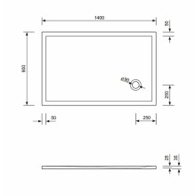 Schröder Rechteck Duschwanne Flat Corner E 140x90x2,5 cm