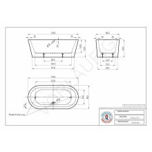 Schröder Badewanne Noa New 170 F 170x80x45/60 cm weiß