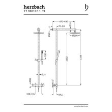 Herzbach DESIGN iX Duschsäule mit Brause-Aufputz-Thermostat Ø 200mm