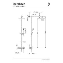 Herzbach DESIGN iX Duschsäule mit Brause-Aufputz-Thermostat Ø 300mm