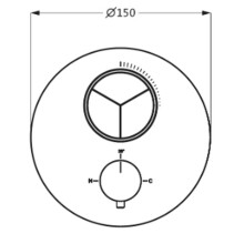 Herzbach DESIGN iX Unterputz Thermostat PUSH round für 3 Verbraucher