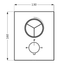 Herzbach DESIGN iX Unterputz Thermostat PUSH square für 3 Verbraucher