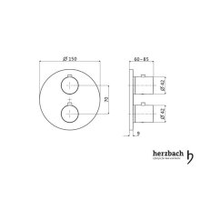 Herzbach DESIGN iX Unterputz Thermostat round für 1 Verbraucher