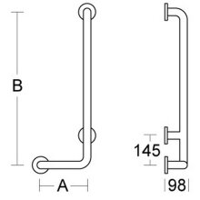 PBA Sicherheitsgriff 400mm L-Form Rechts E-Stahl satiniert