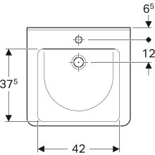 Geberit Waschtisch Renova Comfort unterfhb. m Hahnloch m ÜL 550x525mm weiß