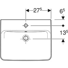 Geberit Waschtisch Renova Plan mit Hahnloch, mit ÜL 550x440mm weiß