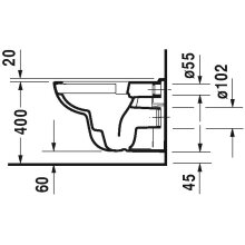 Duravit Wand-Tiefspül-WC D-Code Set 355x540mm spülrandlos mit WC-Sitz