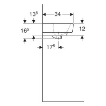 Geberit Handwaschbecken Renova Plan mit HL mittig, mit ÜL 450x340mm weiß