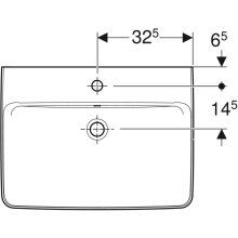 Geberit Waschtisch Renova Plan mit Hahnloch, mit ÜL 650x480mm weiß