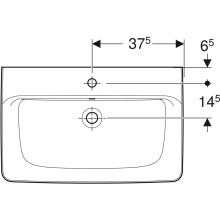 Geberit Waschtisch Renova Plan mit Hahnloch, mit ÜL 750x480mm weiß