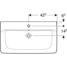 Geberit Waschtisch Renova Plan mit Hahnloch, mit ÜL 850x480mm weiß