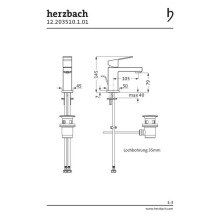 Herzbach Neo Castell Waschtisch-Einlocharmatur S-Size