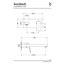 Herzbach Neo Castell Waschtisch-Unterputzarmatur 240mm