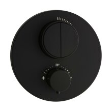 Herzbach DEEP BLACK Unterputz Thermostat Push round für 2 Verbraucher