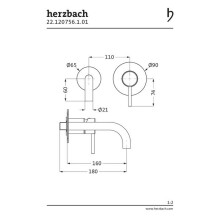 Herzbach NANO Waschtisch-Unterputzbatterie 160mm