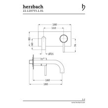 Herzbach NANO Waschtisch-Unterputzbatterie 160mm