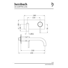 Herzbach NANO Waschtisch-Unterputzbatterie 210mm