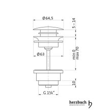 Herzbach DESIGN iX Ablaufventil 11/4" Edelstahl