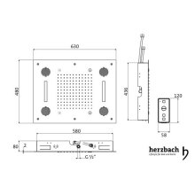 Herzbach Farblicht-Regenbrause Sound 630 x 480 mm