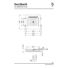 Herzbach Farblicht-Regenbrause 500 x 500 mm