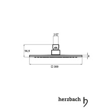 Herzbach 300 x 300 mm Regenbrause Slim - square