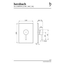 Herzbach DESIGN IX PVD Brausebatterie - Unterputz Copper