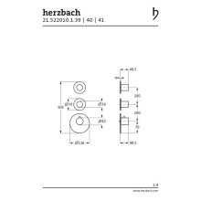 Herzbach DESIGN IX PVD LOGIC XL 2 Farbset für Universal-Thermostat-Modul Copper