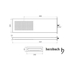 Herzbach DESIGN IX PVD Regenbrause zur Wandmontage 537 * 165 mm Copper