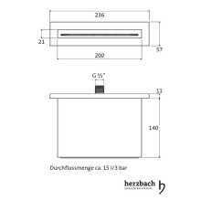 Herzbach DESIGN IX PVD Schwall-Auslauf für Wand-Aufputz-Montage Copper