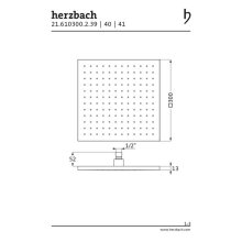 Herzbach DESIGN IX PVD Regenbrause square 300*300 mm Black