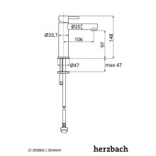 Herzbach DESIGN IX PVD Standventil für Kaltwasser Brass