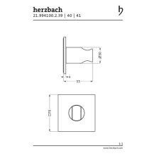 Herzbach DESIGN IX PVD Wandhalter seven square Brass