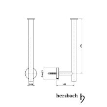 Herzbach DESIGN IX PVD Reservepapierrollenhalter Brass