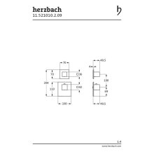 Herzbach LOGIC XL 1 / 1+ Farbset für Universal-Thermostat-Modul eckig Edelstahl gebürstet