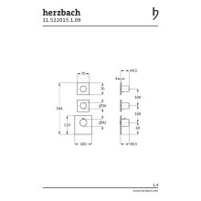 Herzbach LOGIC XL 2  für Universal-Thermostat-Modul eckig Edelstahl gebürstet